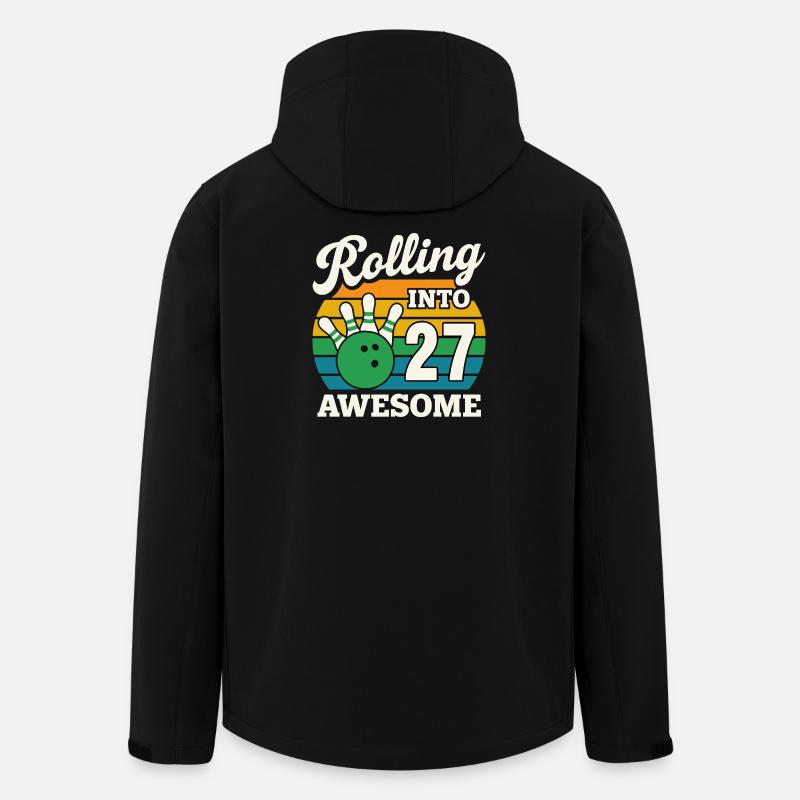 Bowling 27 Birthday Celebration Graphic - Men’s Recycled Softshell Jacket by Stanley/Stella - black