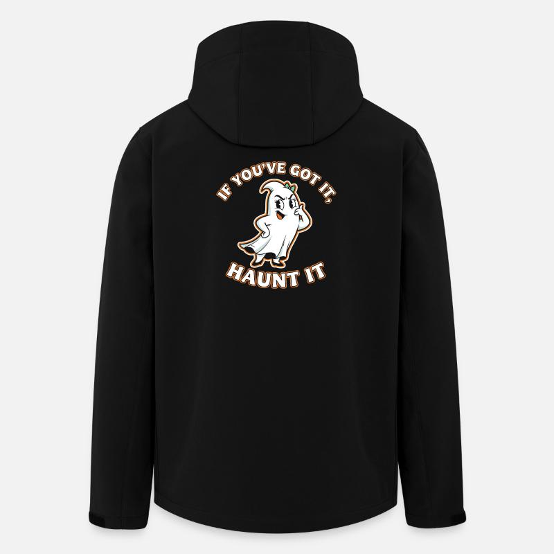 Playful ghost motif with saying - Men’s Recycled Softshell Jacket by Stanley/Stella - black