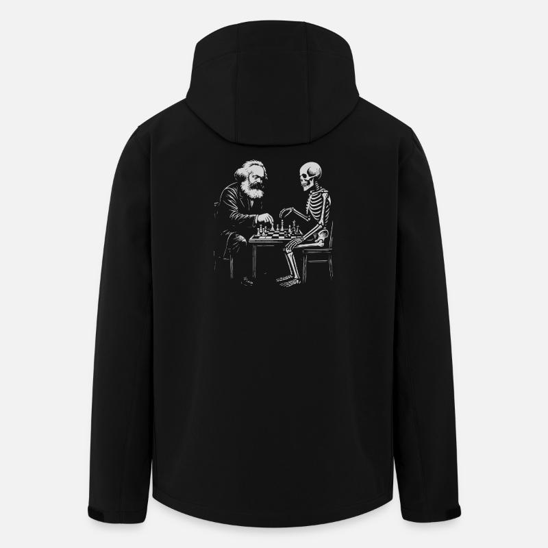 Karl Marx plays chess with skeleton - Men’s Recycled Softshell Jacket by Stanley/Stella - black