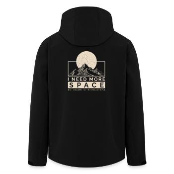 Ich brauche mehr Platz, also flüchte ich in die Berge - Recycelte Männer Softshell-Jacke von Stanley/Stella - Schwarz - Hinten - AI Model Male 185 light (185cm)