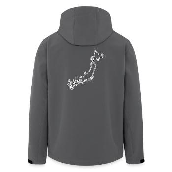 Japan Outline – Minimalist Map Design - Men’s Recycled Softshell Jacket by Stanley/Stella - black - Back - AI Model Male 185 light (185cm)