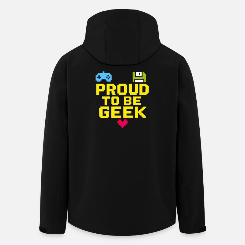 Fier Geek Pixel Rétro - Veste softshell homme en polyester recyclé Stanley/Stella - noir