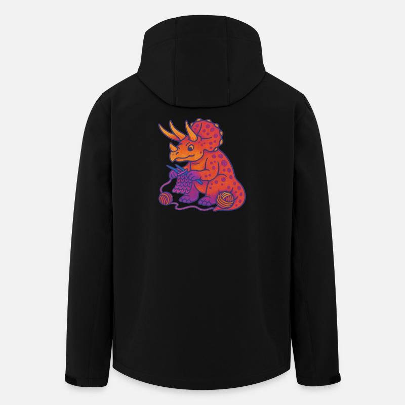 Tricot Dino Triceratops Neon Gradient - Veste softshell homme en polyester recyclé Stanley/Stella - noir