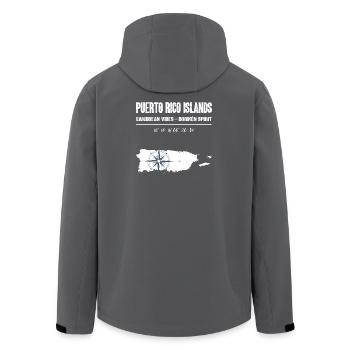 Puerto Rico Insel Kompass Koordinaten - Recycelte Männer Softshell-Jacke von Stanley/Stella - Schwarz - Hinten - AI Model Male 185 light (185cm)