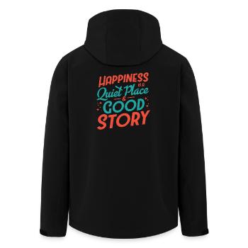 Le bonheur est un endroit calme et une bonne histoire - Veste softshell homme en polyester recyclé Stanley/Stella - noir - Dos - AI Model Male 185 light (185cm)