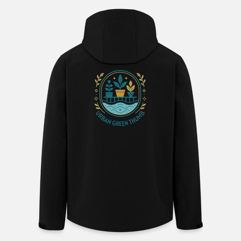 Grüner Daumen - Recycelte Männer Softshell-Jacke von Stanley/Stella - Schwarz