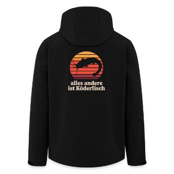 Pêcheur au poisson-chat – Tout le reste est un poisson-appât - Veste softshell homme en polyester recyclé Stanley/Stella - noir - Dos - AI Model Male 185 light (185cm)