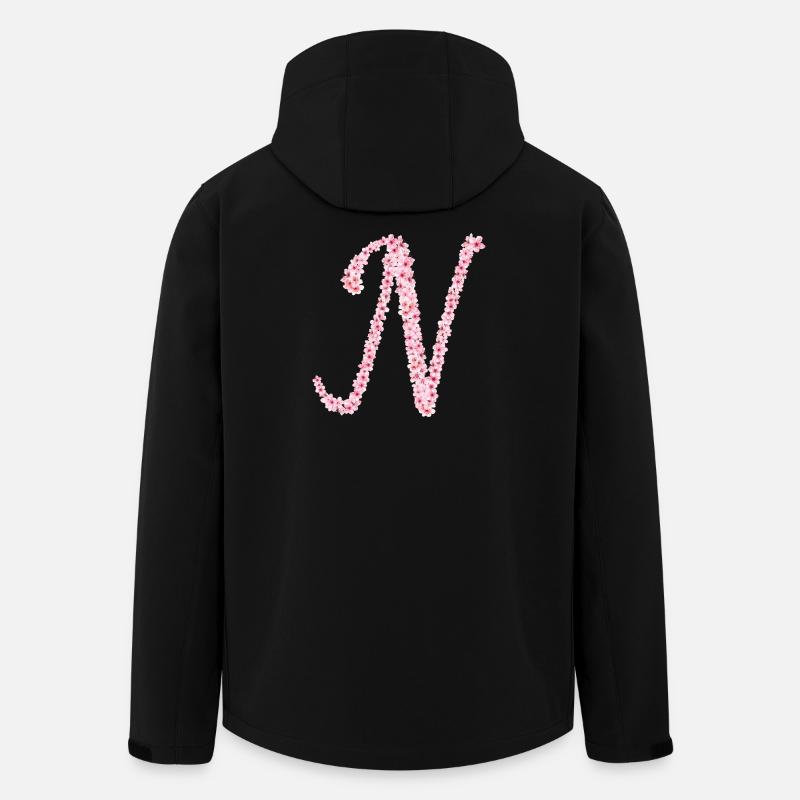 Cherry blossom initial N - Men’s Recycled Softshell Jacket by Stanley/Stella - black