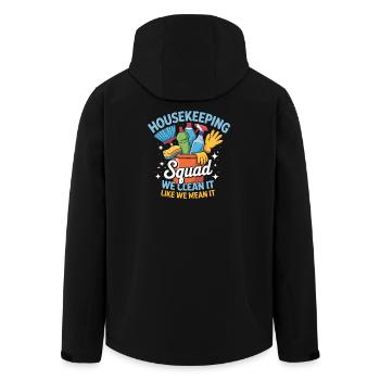 Lustiges Putzen Design - Recycelte Männer Softshell-Jacke von Stanley/Stella - Schwarz - Hinten - AI Model Male 185 light (185cm)