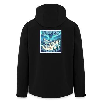 Aspen Colorado Wintersport Ski Snowboard Winterurl - Recycelte Männer Softshell-Jacke von Stanley/Stella - Schwarz - Hinten - AI Model Male 185 light (185cm)
