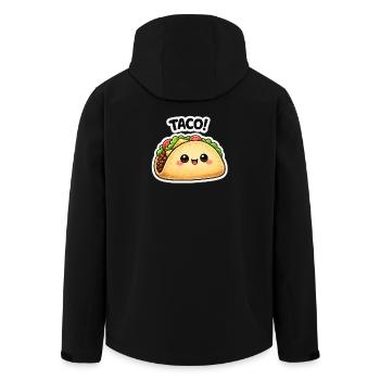 Kawaii-Taco mit süßem Gesicht - Recycelte Männer Softshell-Jacke von Stanley/Stella - Schwarz - Hinten - AI Model Male 185 light (185cm)