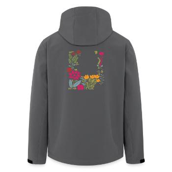 Cadre floral - Veste softshell homme en polyester recyclé Stanley/Stella - noir - Dos - AI Model Male 185 light (185cm)