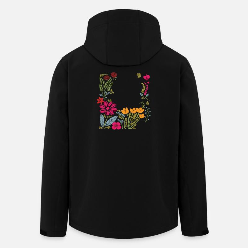 Blumenrahmen - Recycelte Männer Softshell-Jacke von Stanley/Stella - Schwarz