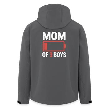 Mom of 3 Boys Battery Power - Men’s Recycled Softshell Jacket by Stanley/Stella - black - Back - AI Model Male 185 light (185cm)