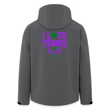 T-shirt de tennis, T-shirt I Love Tennis London, Sweat à capuche - Veste softshell homme en polyester recyclé Stanley/Stella - noir - Dos - AI Model Male 185 light (185cm)
