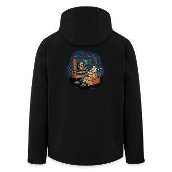 Horror Home Movie Night Fear Humor - Men’s Recycled Softshell Jacket by Stanley/Stella - black - Back - AI Model Male 185 light (185cm)
