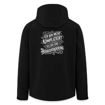 Ich bin nicht kompliziert Herausforderung - Recycelte Männer Softshell-Jacke von Stanley/Stella - Schwarz - Hinten - AI Model Male 185 light (185cm)