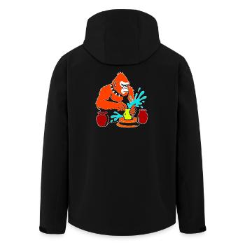 Gorilla Pottery Splash Studio - Recycelte Männer Softshell-Jacke von Stanley/Stella - Schwarz - Hinten - AI Model Male 185 light (185cm)