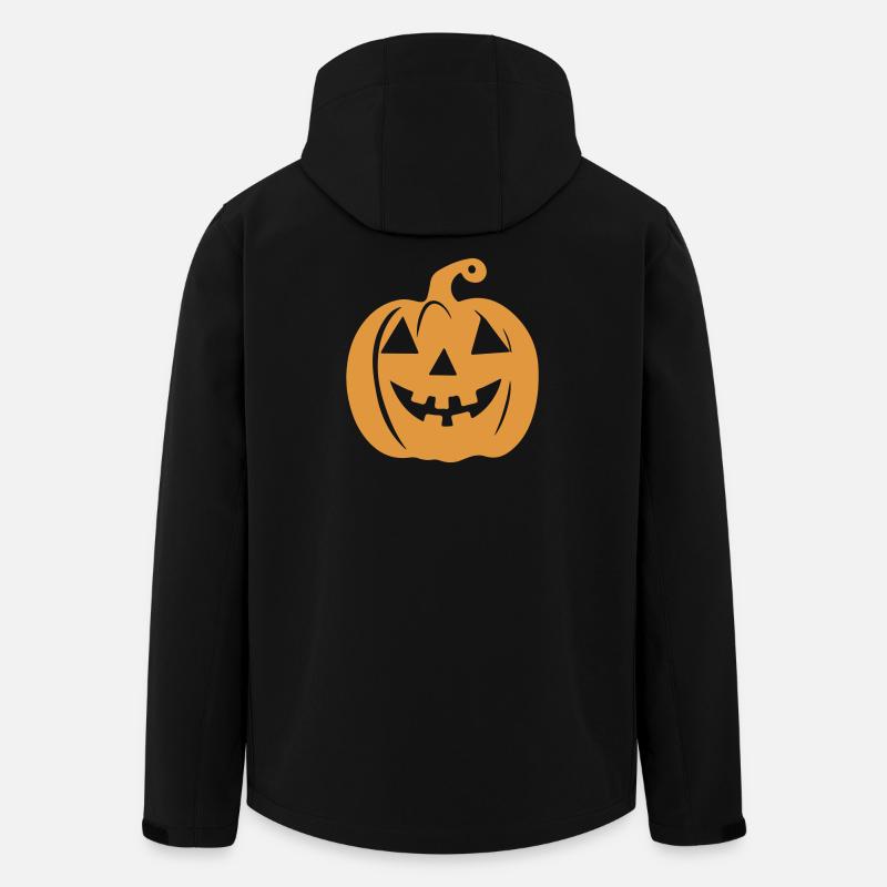 Pumpkin Face Halloween Pattern - Men’s Recycled Softshell Jacket by Stanley/Stella - black