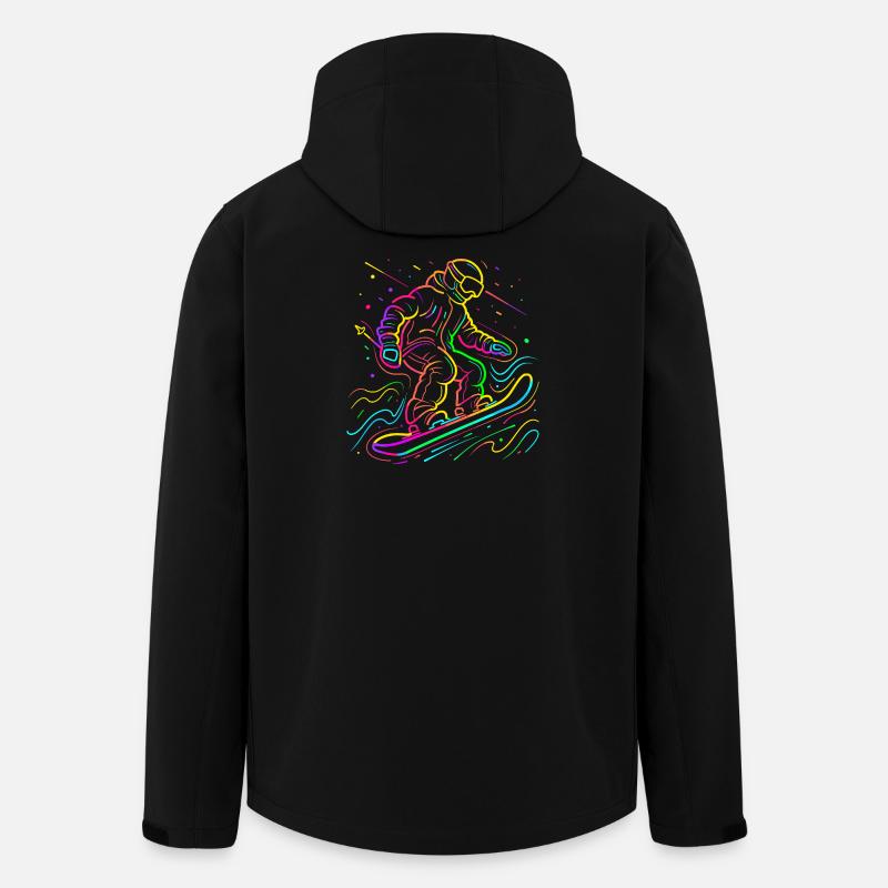 Snowboarder Retrowave - Men’s Recycled Softshell Jacket by Stanley/Stella - black