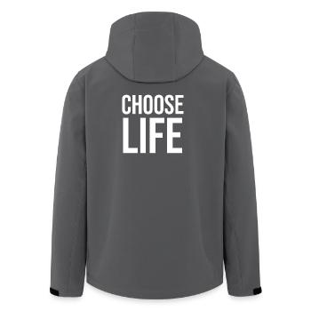 Choose life bold typography design - Men’s Recycled Softshell Jacket by Stanley/Stella - black - Back - AI Model Male 185 light (185cm)