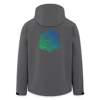Gift idea for a road bike with road bike - Men’s Recycled Softshell Jacket by Stanley/Stella - black - Back - AI Model Male 185 light (185cm)