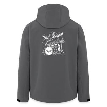 Grim Drummer Skeleton - Men’s Recycled Softshell Jacket by Stanley/Stella - black - Back - AI Model Male 185 light (185cm)