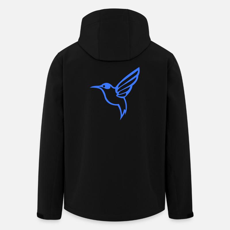 Hummingbird Silhouette Bird - Men’s Recycled Softshell Jacket by Stanley/Stella - black