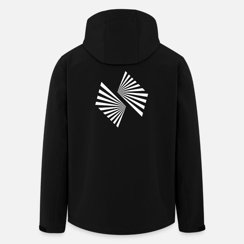 Géométrie du Spiral Sunburst - Veste softshell homme en polyester recyclé Stanley/Stella - noir