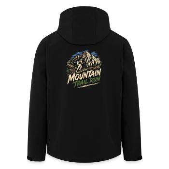 Mountain Trail Run - Men’s Recycled Softshell Jacket by Stanley/Stella - black - Back - AI Model Male 185 light (185cm)
