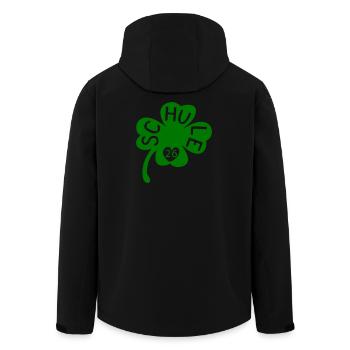 Schule 26 Kleeblatt - Recycelte Männer Softshell-Jacke von Stanley/Stella - Schwarz - Hinten - AI Model Male 185 light (185cm)