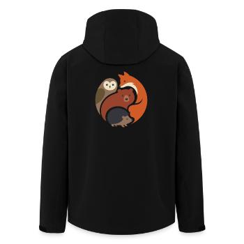 Outdoor Adventure - Respect the Locals - Men’s Recycled Softshell Jacket by Stanley/Stella - black - Back - AI Model Male 185 light (185cm)