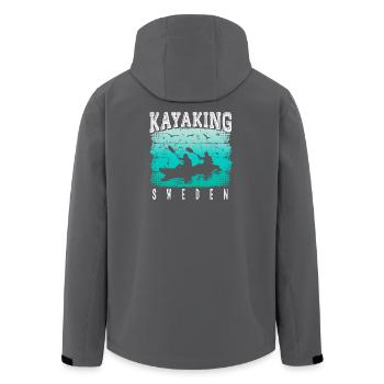 Kayaking Schweden - Kanusport - Rafting Schweden - Recycelte Männer Softshell-Jacke von Stanley/Stella - Anthrazit - Hinten - AI Model Male 185 light (185cm)