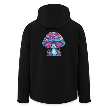 Champignon Psychédélique - Champignon Magique - Veste softshell homme en polyester recyclé Stanley/Stella - noir - Dos - AI Model Male 185 light (185cm)