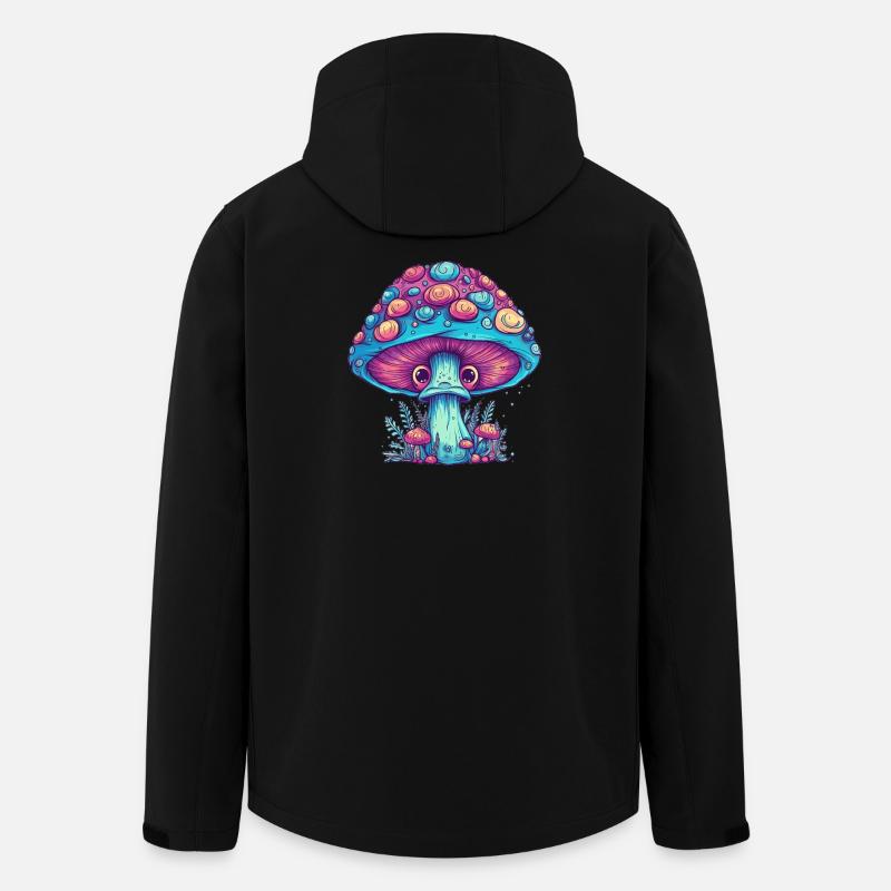 Champignon Psychédélique - Champignon Magique - Veste softshell homme en polyester recyclé Stanley/Stella - noir