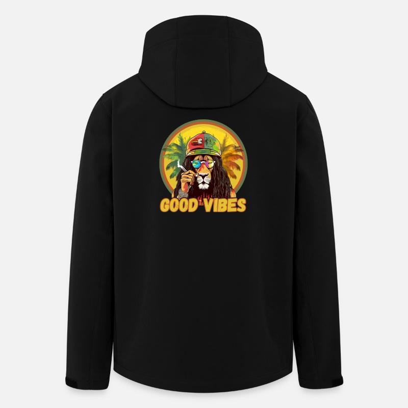 Rasta Lion Good Vibes - Recycelte Männer Softshell-Jacke von Stanley/Stella - Schwarz