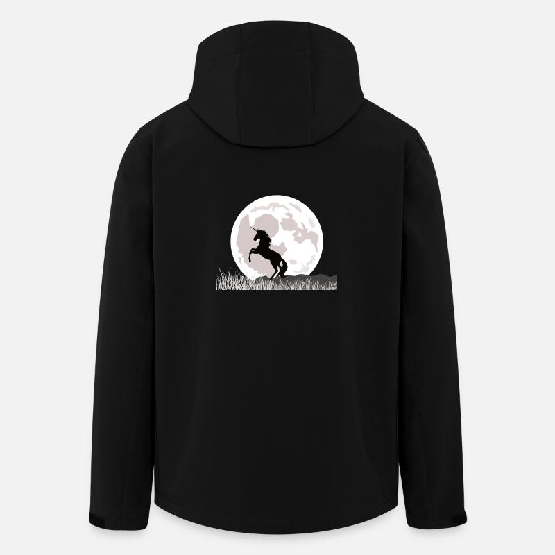 Licorne au clair de lune sur un paysage herbeux - Veste softshell homme en polyester recyclé Stanley/Stella - noir