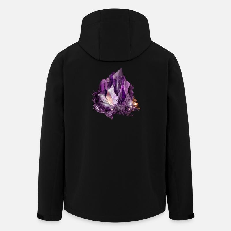 Luminous Violet Amethyst Crystal Motif - Men’s Recycled Softshell Jacket by Stanley/Stella - black