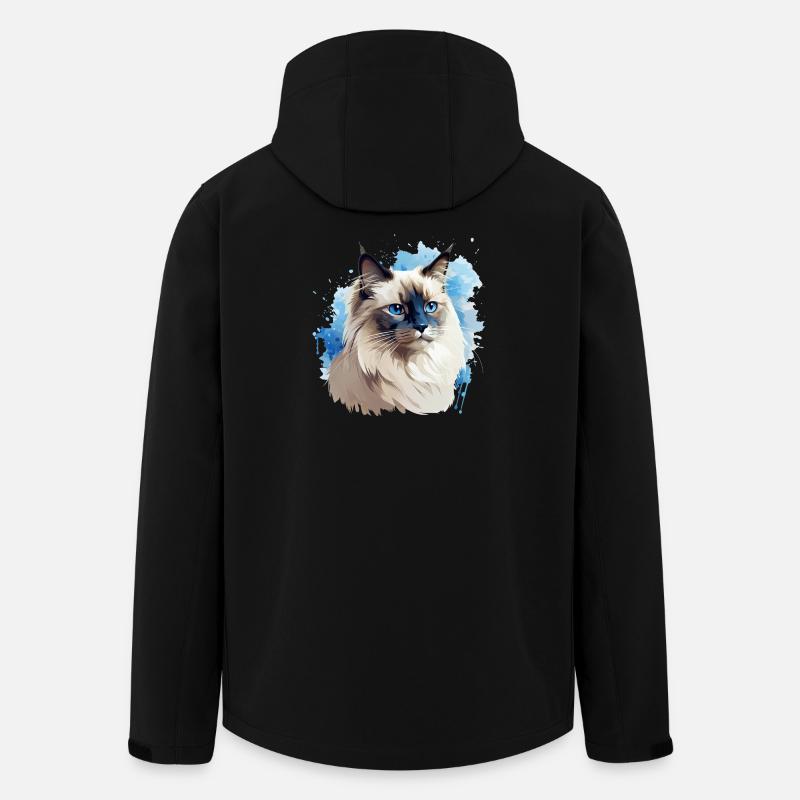 Tête de chat sacré Birman - Veste softshell homme en polyester recyclé Stanley/Stella - noir