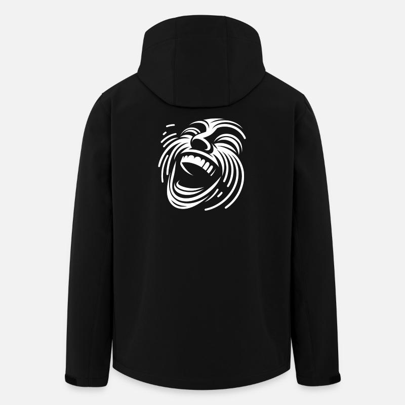 Lachendes Liniengesicht Muster - Recycelte Männer Softshell-Jacke von Stanley/Stella - Schwarz