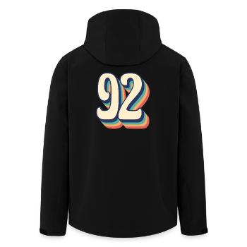 T-Shirt rétro Vintage numéro 92 quatre-vingt-douze - Veste softshell homme en polyester recyclé Stanley/Stella - noir - Dos - AI Model Male 185 light (185cm)
