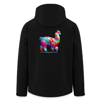 Alpaca - Men’s Recycled Softshell Jacket by Stanley/Stella - black - Back - AI Model Male 185 light (185cm)