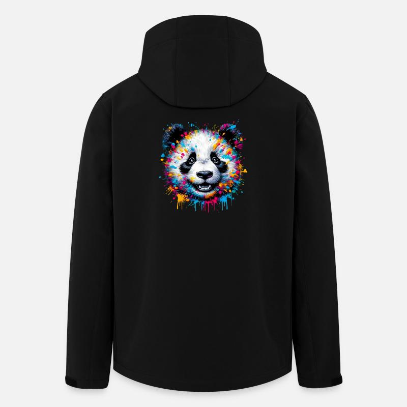 Panda - Recycelte Männer Softshell-Jacke von Stanley/Stella - Schwarz