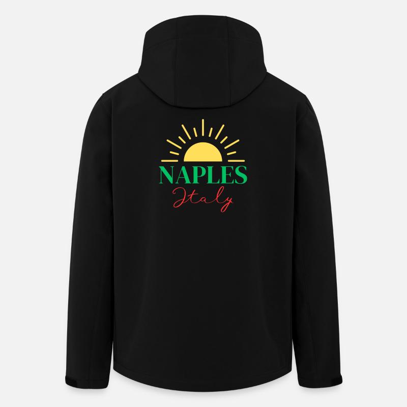 Vibrante Naples Italie Sun Design - Veste softshell homme en polyester recyclé Stanley/Stella - noir