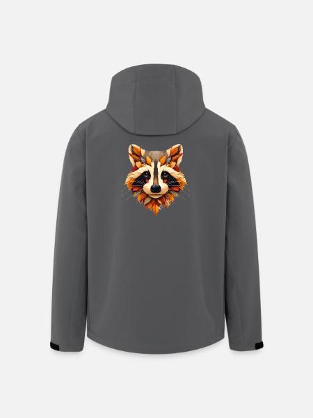 Raccoon, designed from different leaves - Men’s Recycled Softshell Jacket by Stanley/Stella - black