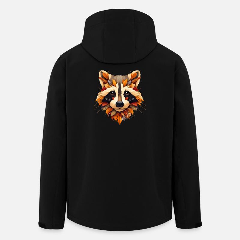 Raccoon, designed from different leaves - Men’s Recycled Softshell Jacket by Stanley/Stella - black