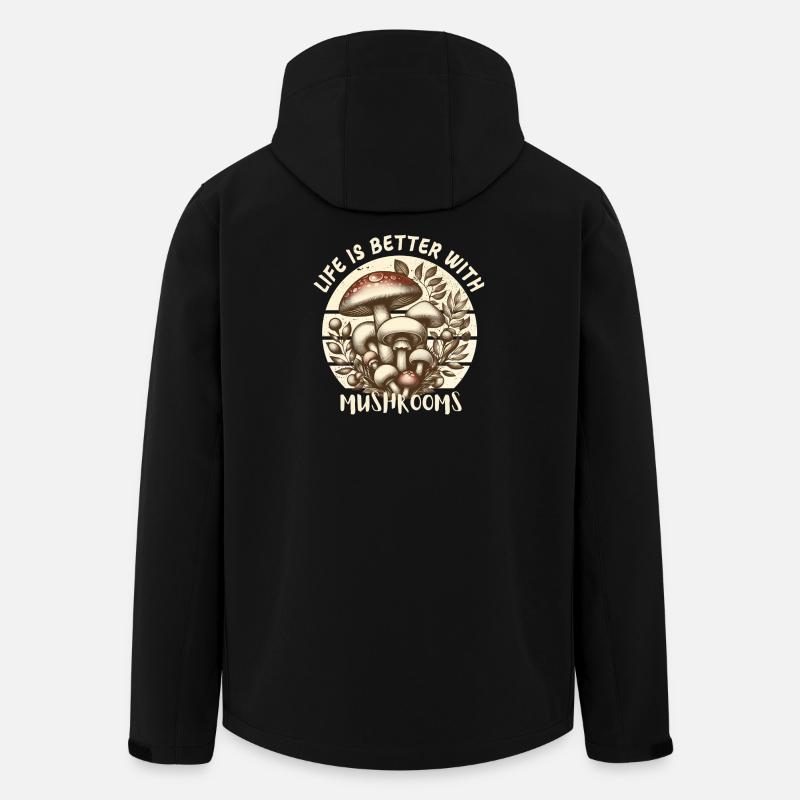 Life is better with Mushrooms - Men’s Recycled Softshell Jacket by Stanley/Stella - black