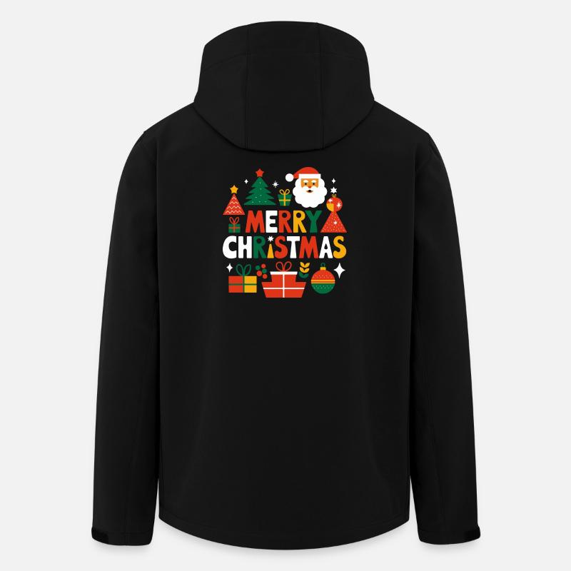 Vibrant Merry Christmas Design - Men’s Recycled Softshell Jacket by Stanley/Stella - black