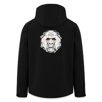 Gorilla-Kraft in geometrischen Facetten–Modern Art - Recycelte Männer Softshell-Jacke von Stanley/Stella - Schwarz - Hinten - AI Model Male 185 light (185cm)