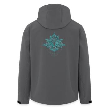 Om Lotus Flower - Spiritual Yoga Design - Men’s Recycled Softshell Jacket by Stanley/Stella - black - Back - AI Model Male 185 light (185cm)